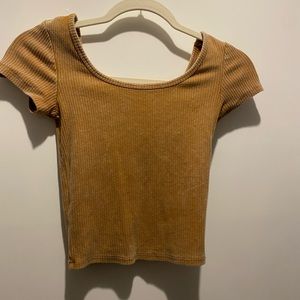 Mustard colored U line top